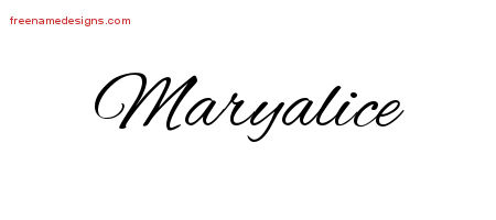 Cursive Name Tattoo Designs Maryalice Download Free