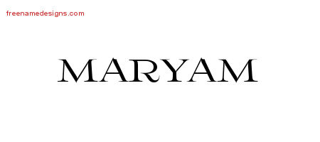 Flourishes Name Tattoo Designs Maryam Printable
