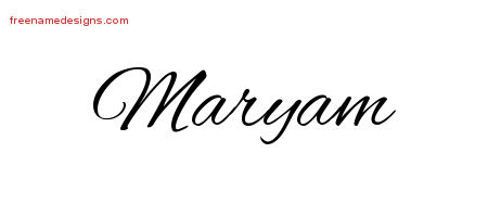 Cursive Name Tattoo Designs Maryam Download Free