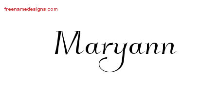 Elegant Name Tattoo Designs Maryann Free Graphic