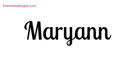 Handwritten Name Tattoo Designs Maryann Free Download