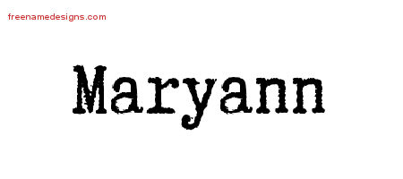 Typewriter Name Tattoo Designs Maryann Free Download