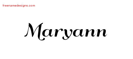 Art Deco Name Tattoo Designs Maryann Printable