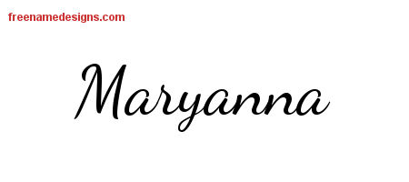 Lively Script Name Tattoo Designs Maryanna Free Printout