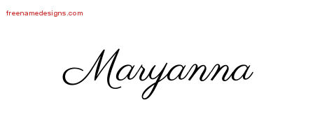 Classic Name Tattoo Designs Maryanna Graphic Download