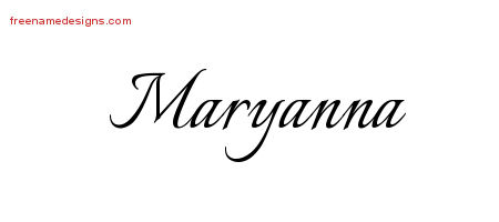 Calligraphic Name Tattoo Designs Maryanna Download Free