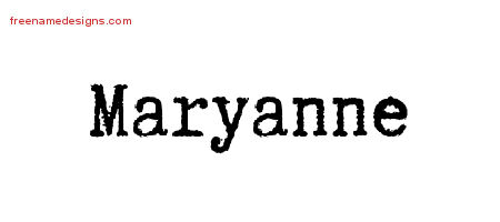 Typewriter Name Tattoo Designs Maryanne Free Download