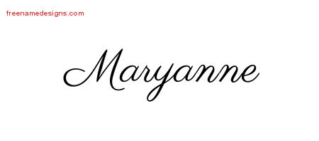 Classic Name Tattoo Designs Maryanne Graphic Download