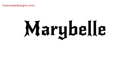 Gothic Name Tattoo Designs Marybelle Free Graphic
