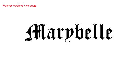 Blackletter Name Tattoo Designs Marybelle Graphic Download