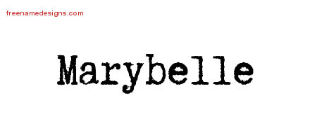 Typewriter Name Tattoo Designs Marybelle Free Download