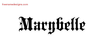 Old English Name Tattoo Designs Marybelle Free