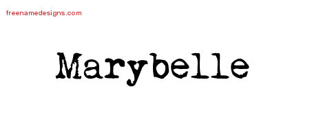 Vintage Writer Name Tattoo Designs Marybelle Free Lettering