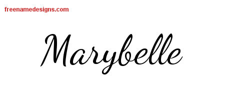 Lively Script Name Tattoo Designs Marybelle Free Printout