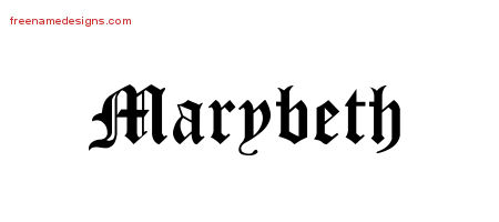 Blackletter Name Tattoo Designs Marybeth Graphic Download