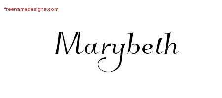 Elegant Name Tattoo Designs Marybeth Free Graphic