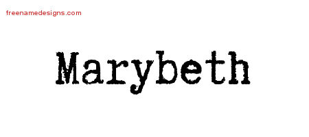 Typewriter Name Tattoo Designs Marybeth Free Download