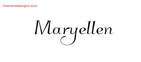 Elegant Name Tattoo Designs Maryellen Free Graphic