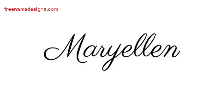 Classic Name Tattoo Designs Maryellen Graphic Download