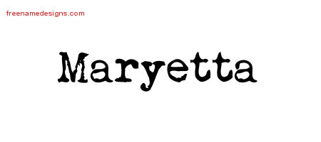 Vintage Writer Name Tattoo Designs Maryetta Free Lettering