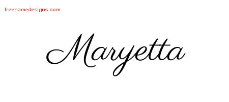 Classic Name Tattoo Designs Maryetta Graphic Download