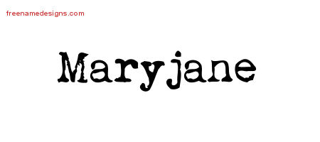 Vintage Writer Name Tattoo Designs Maryjane Free Lettering