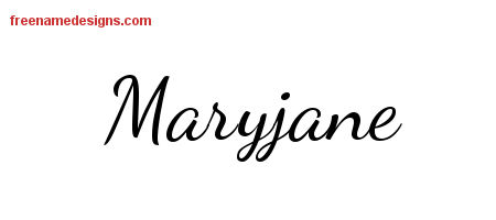 Lively Script Name Tattoo Designs Maryjane Free Printout