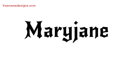 Gothic Name Tattoo Designs Maryjane Free Graphic