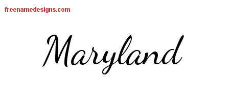 Lively Script Name Tattoo Designs Maryland Free Printout