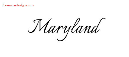 Calligraphic Name Tattoo Designs Maryland Download Free