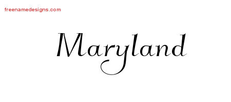 Elegant Name Tattoo Designs Maryland Free Graphic