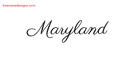 Classic Name Tattoo Designs Maryland Graphic Download
