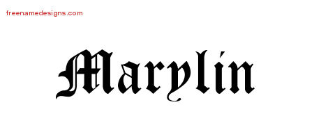 Blackletter Name Tattoo Designs Marylin Graphic Download