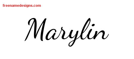 Lively Script Name Tattoo Designs Marylin Free Printout