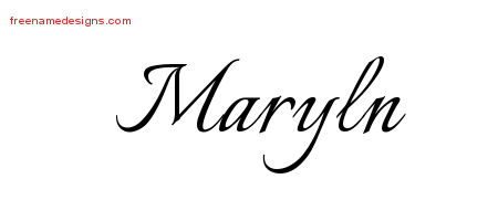 Calligraphic Name Tattoo Designs Maryln Download Free