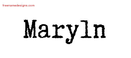 Typewriter Name Tattoo Designs Maryln Free Download
