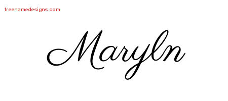 Classic Name Tattoo Designs Maryln Graphic Download