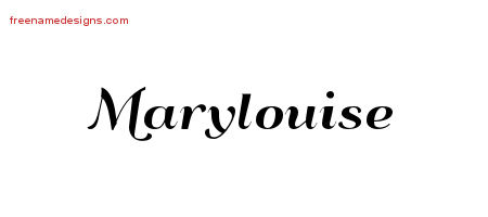 Art Deco Name Tattoo Designs Marylouise Printable