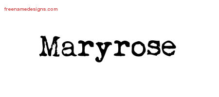 Vintage Writer Name Tattoo Designs Maryrose Free Lettering
