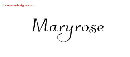 Elegant Name Tattoo Designs Maryrose Free Graphic