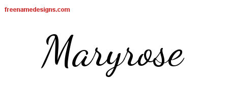 Lively Script Name Tattoo Designs Maryrose Free Printout