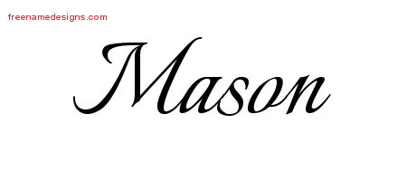 Calligraphic Name Tattoo Designs Mason Free Graphic