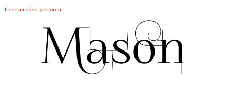 Decorated Name Tattoo Designs Mason Free Lettering