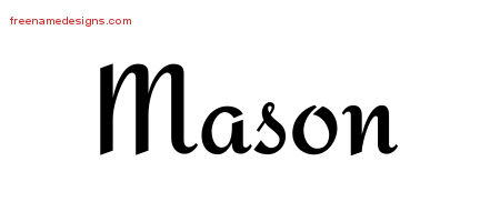 Calligraphic Stylish Name Tattoo Designs Mason Free Graphic