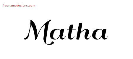 Art Deco Name Tattoo Designs Matha Printable