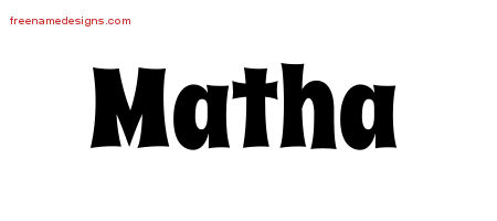 Groovy Name Tattoo Designs Matha Free Lettering