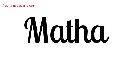 Handwritten Name Tattoo Designs Matha Free Download