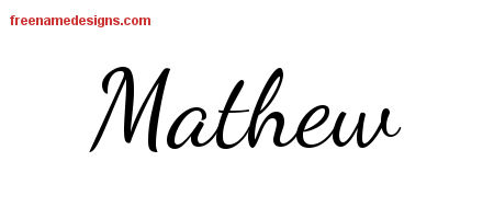 Lively Script Name Tattoo Designs Mathew Free Download