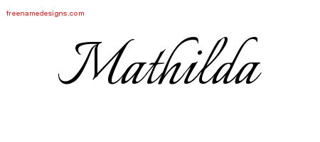 Calligraphic Name Tattoo Designs Mathilda Download Free