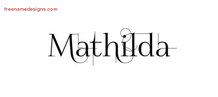 Decorated Name Tattoo Designs Mathilda Free